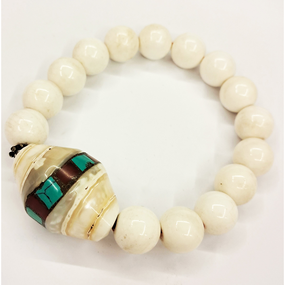 法螺&金線硨磲手珠12mm【十方】153554