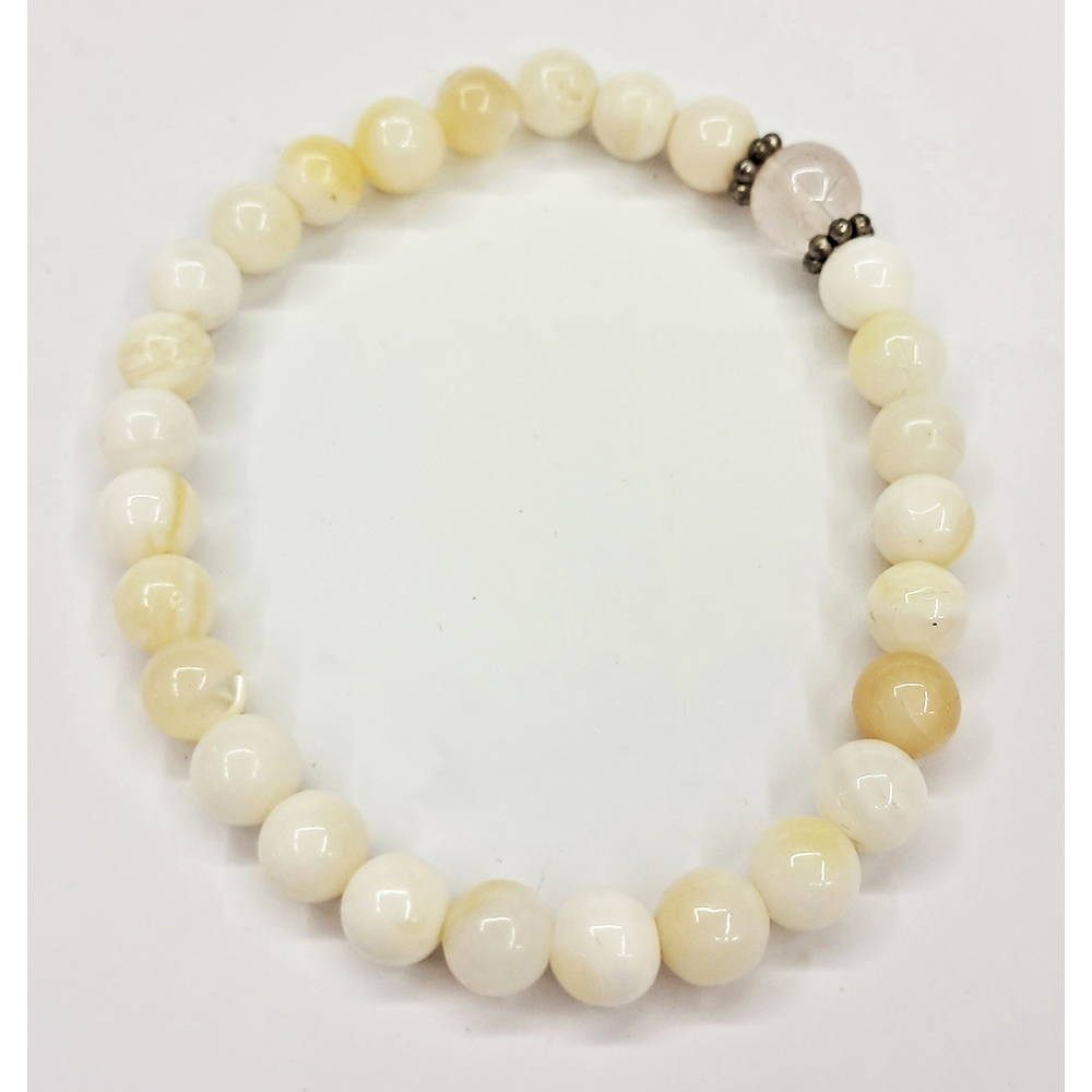 粉晶&硨磲手珠6mm【十方】153555