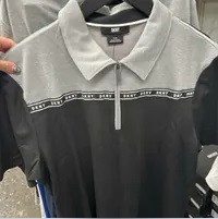 [S] DKNY ZIPPER PLACKET SPORT POLO,CHARCOAL, M2460254-CHA (SD1048)