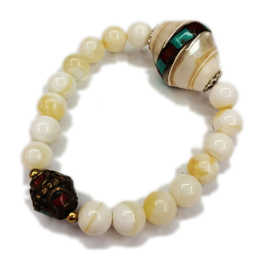 法螺&金線硨磲手珠8mm【十方】153556