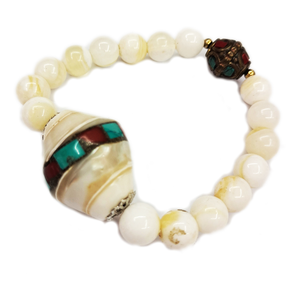 法螺&金線硨磲手珠8mm【十方】153556