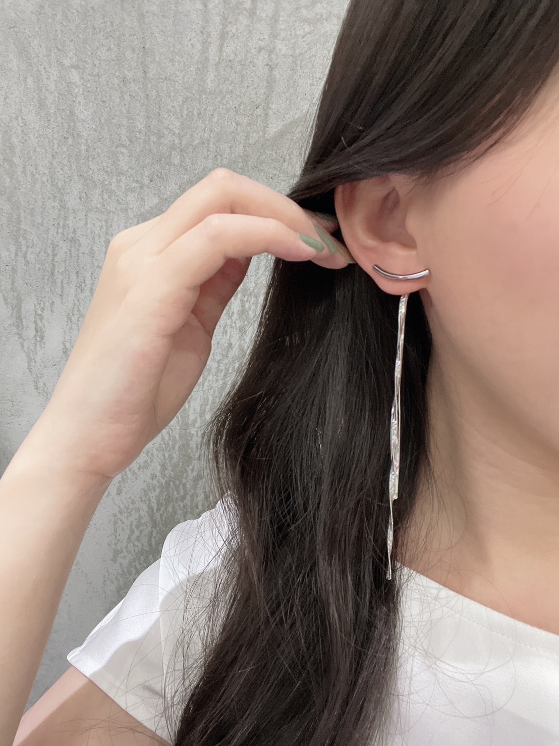 微笑流蘇簡約耳環 (金/ 銀) (2戴) (925銀針)