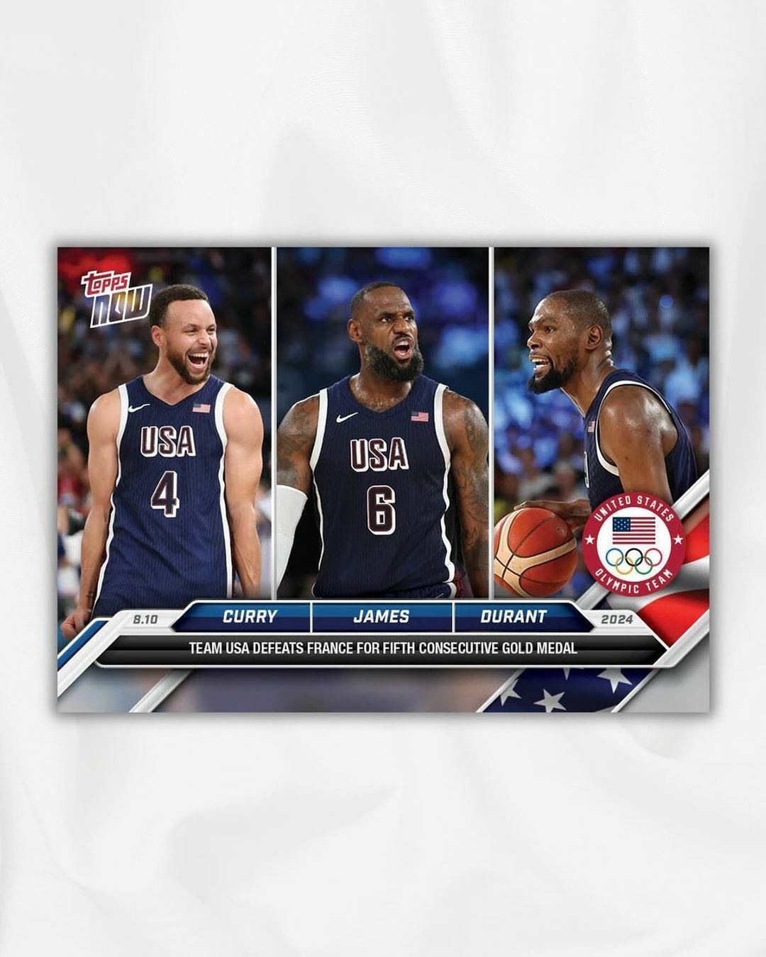 【逢甲 FUZZY】<絕版現貨> 2024 Topps Steph Curry LeBron KD 奧運限定 紀念卡 球員卡 NBA 美國奧運男籃夢幻隊 逆轉勝