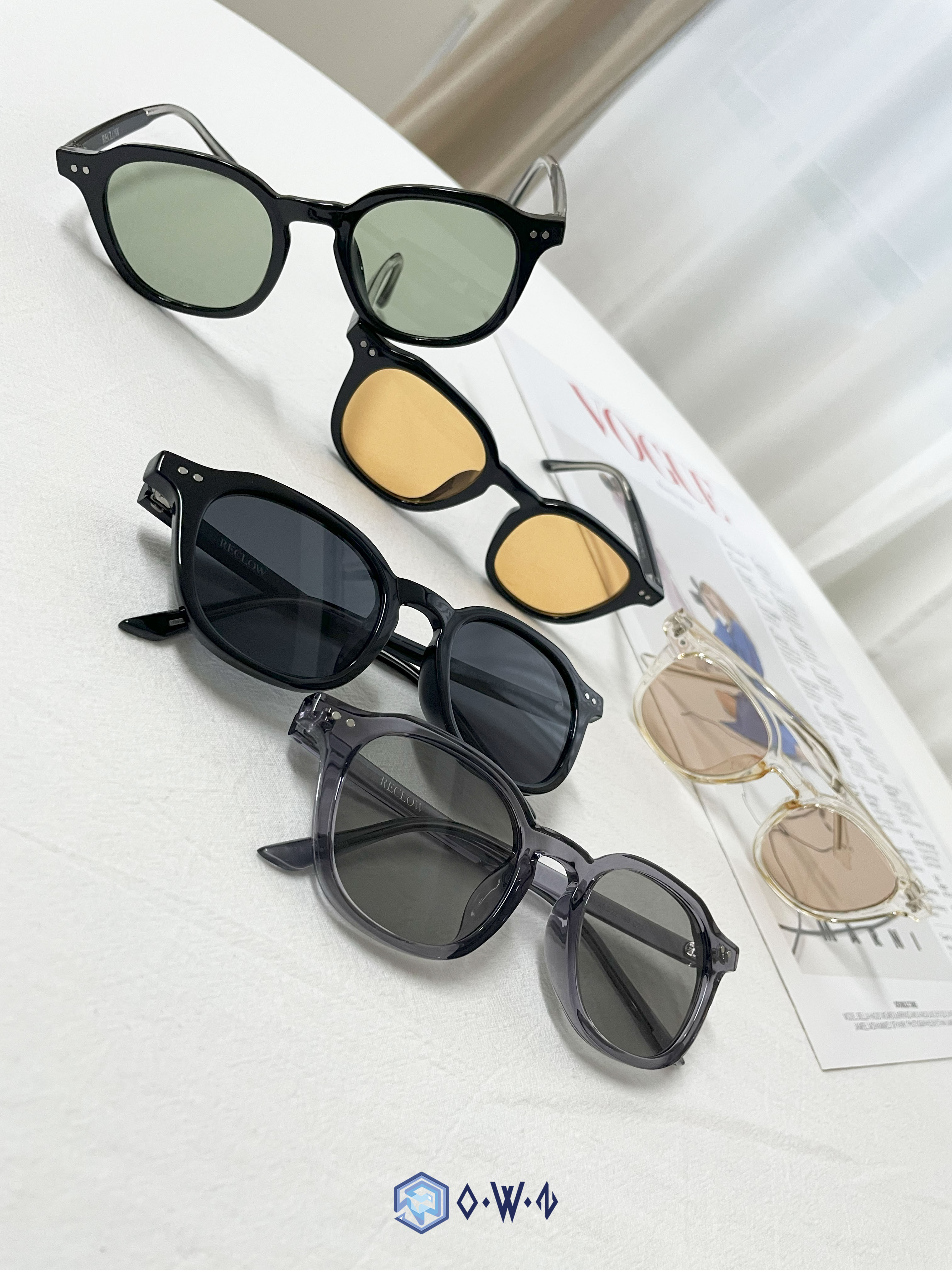 【OWN】RECLOW 太陽眼鏡 墨鏡 抗UV 今夏新品 超夯 流行 韓國品牌 男女同款 橘 綠 金屬 黑 灰 BB557