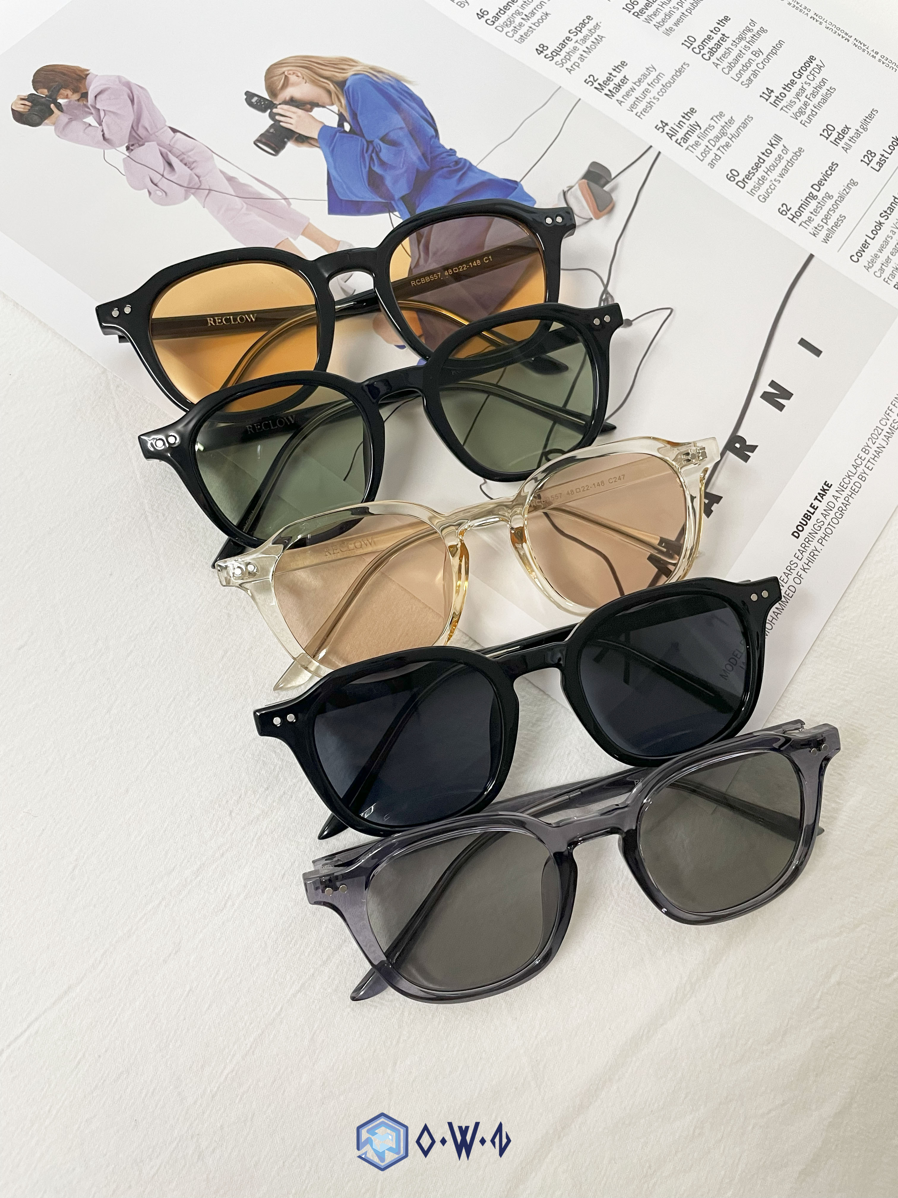 【OWN】RECLOW 太陽眼鏡 墨鏡 抗UV 今夏新品 超夯 流行 韓國品牌 男女同款 橘 綠 金屬 黑 灰 BB557