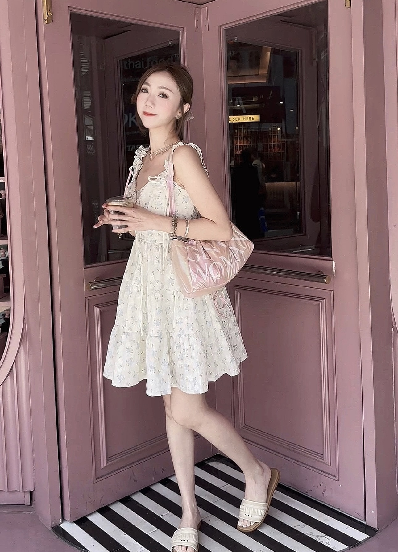 🇹🇭LITTLE BLUEBELL X WHITE FLORAL PRINT CUP CAKE DRESS