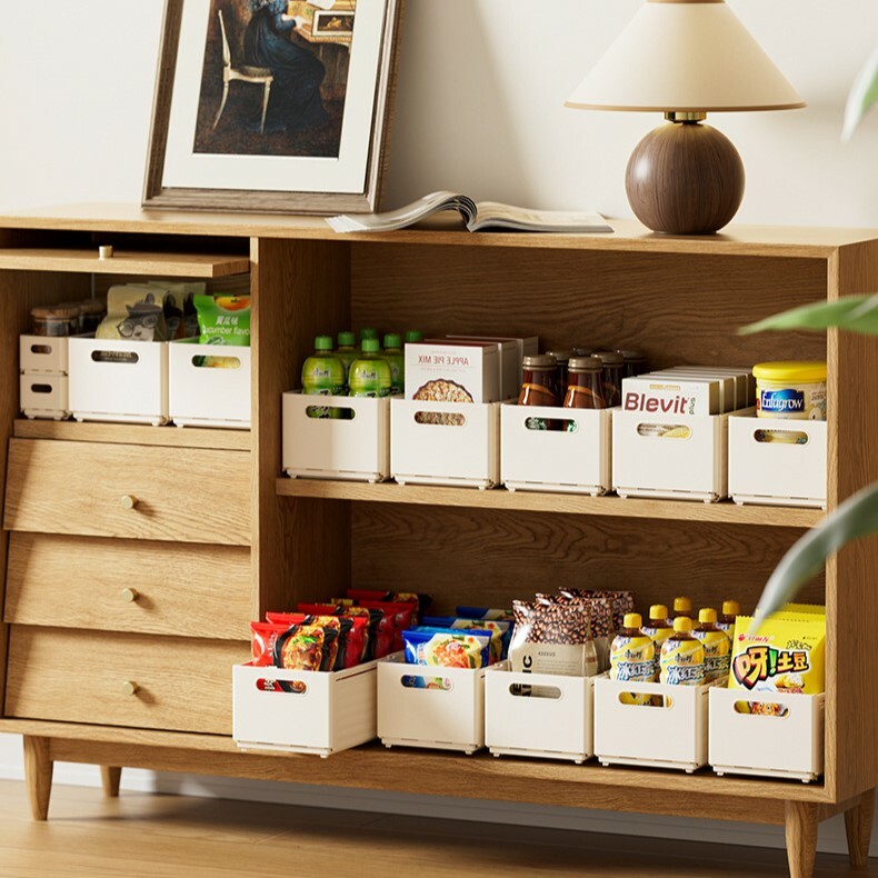 《4602》奶油風直角可伸縮雜物收納盒