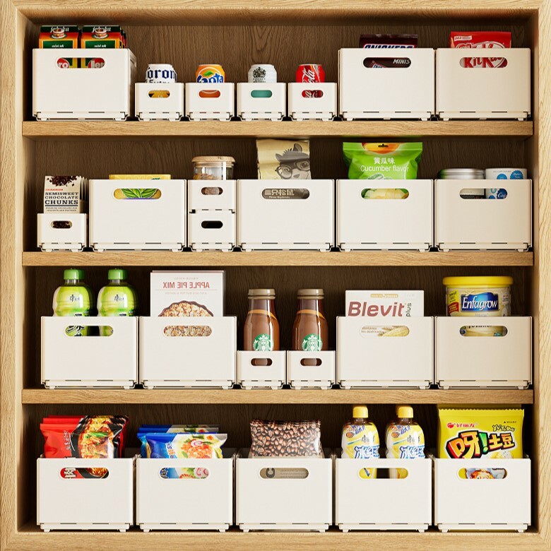 《4602》奶油風直角可伸縮雜物收納盒