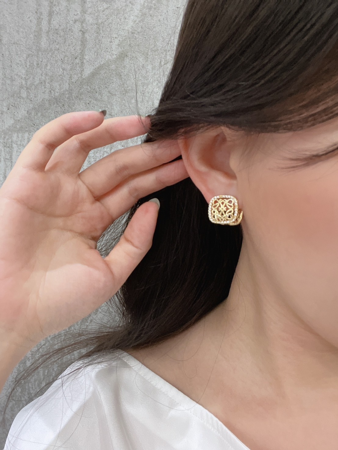 雙面線條簍空 高級耳扣(金/銀)(925銀針)