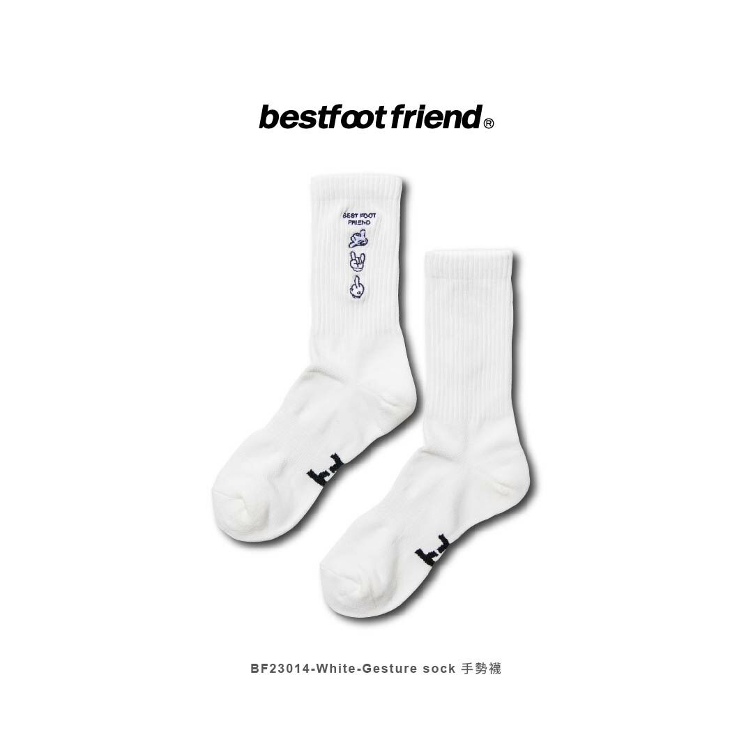 【Focus Store】現貨秒發 BFF Gesture Socks "White" 手勢圖 白色 BF23097-WH
