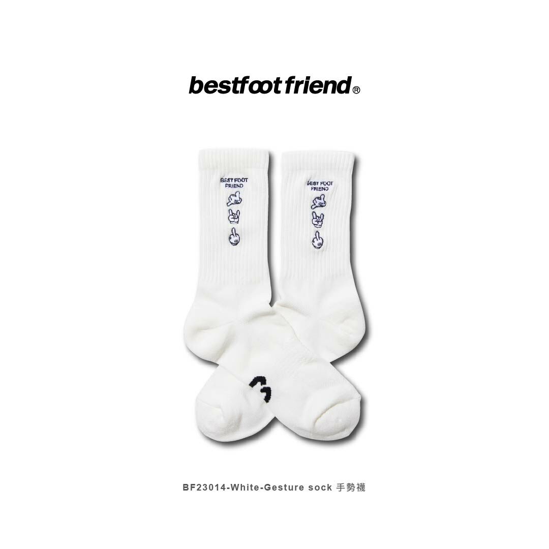 【Focus Store】現貨秒發 BFF Gesture Socks "White" 手勢圖 白色 BF23097-WH