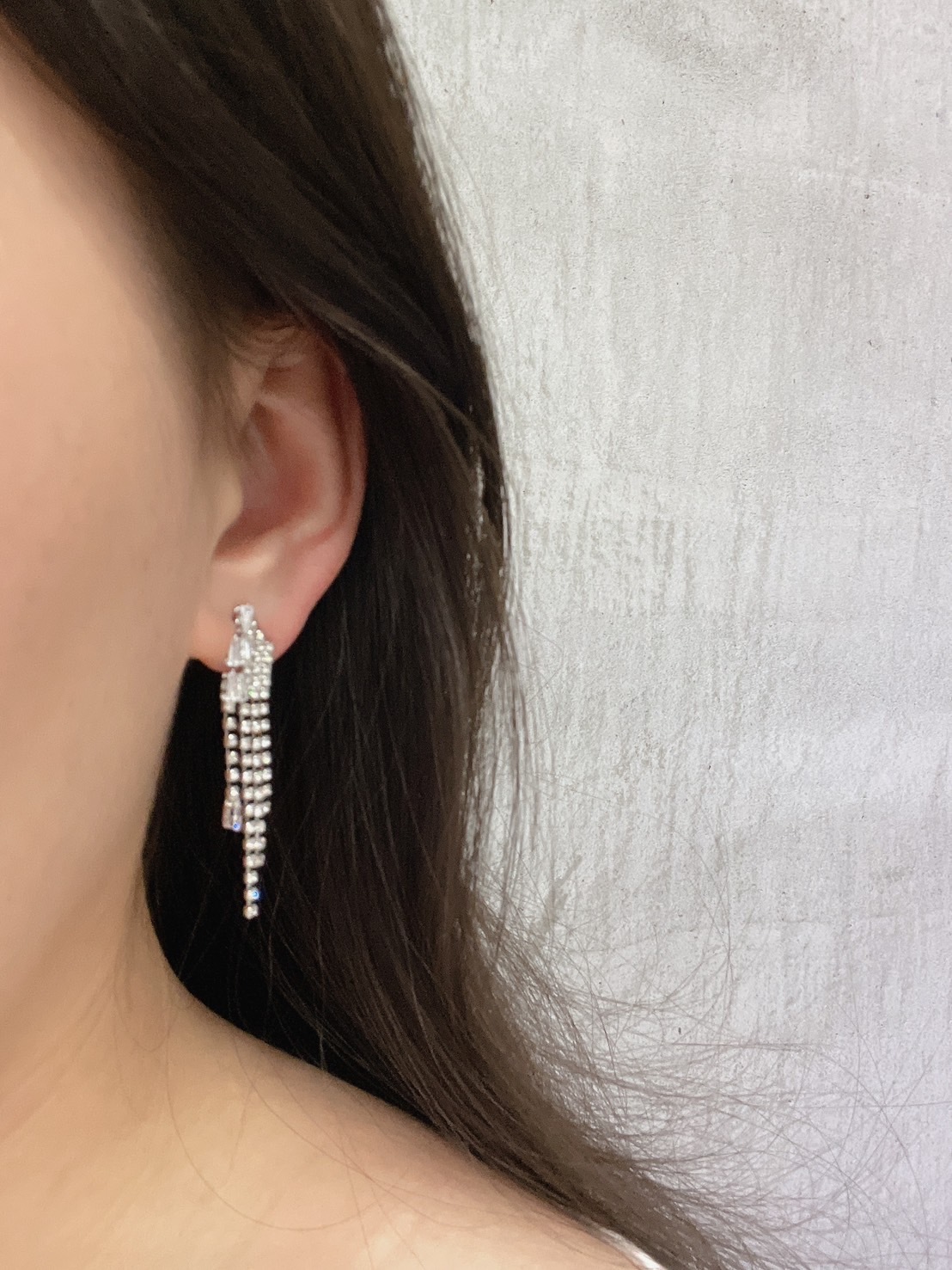 水鑽流蘇 奢華耳針(925銀針)