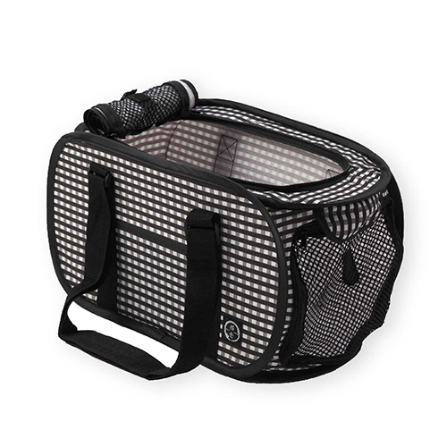 貓壹 輕身透氣貓袋 黑白格仔 連貓網袋一個