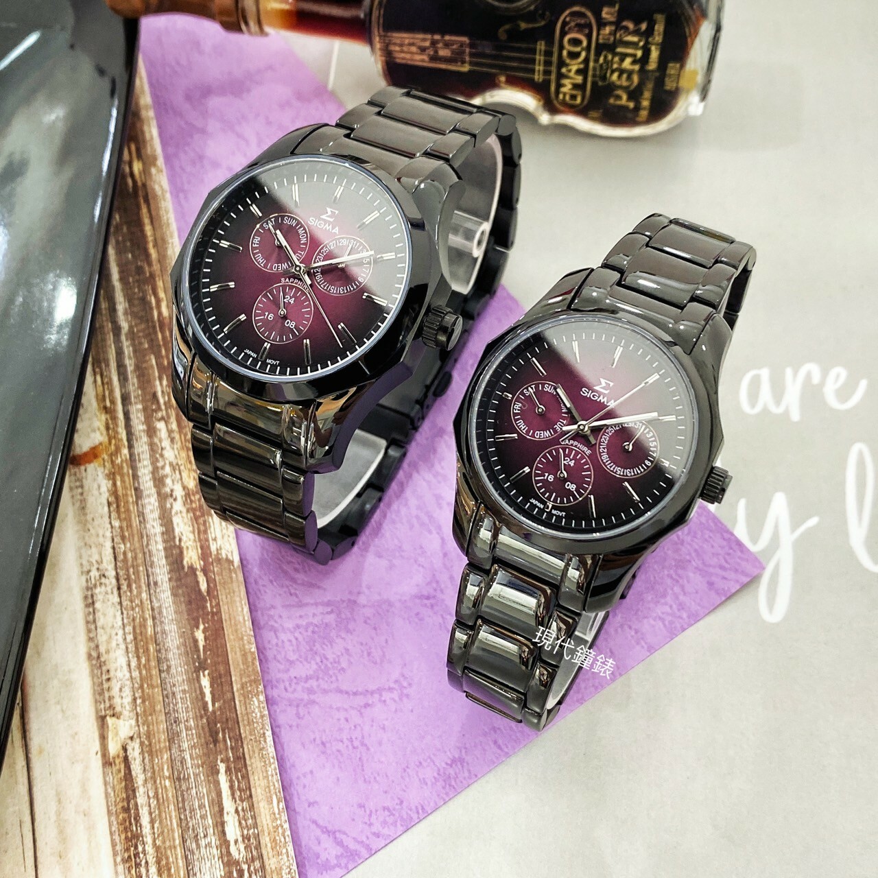 【SIGMA】多角形漸層對錶1018M-B15(42mm) /1018B-B15( 36mm) 現代鐘錶