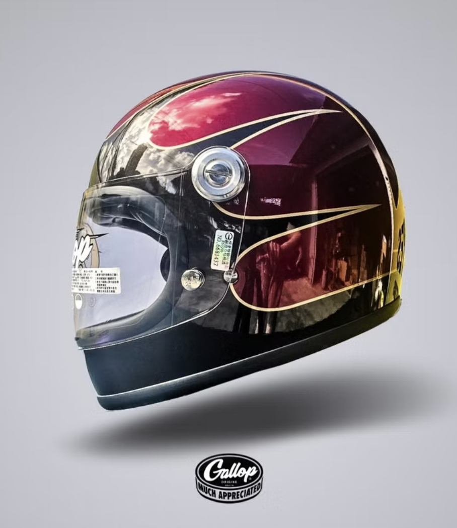 GALLOP TRACK SAFETY HELMET 1932 樂高帽 銀紅