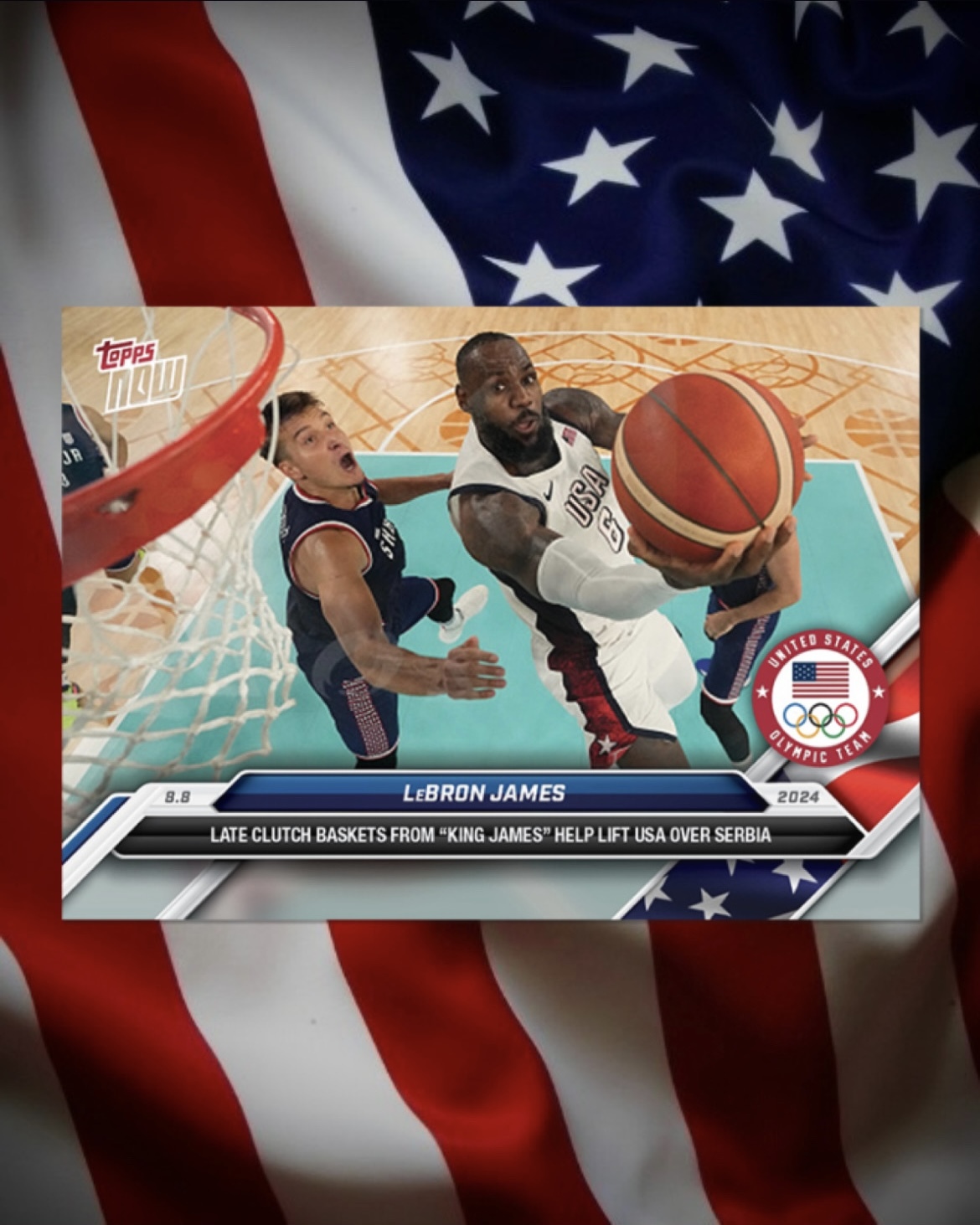 【現貨】TOPPS NOW x 2024 Olympic LeBron James 詹皇 奧運限定 紀念卡 簽名 限量卡