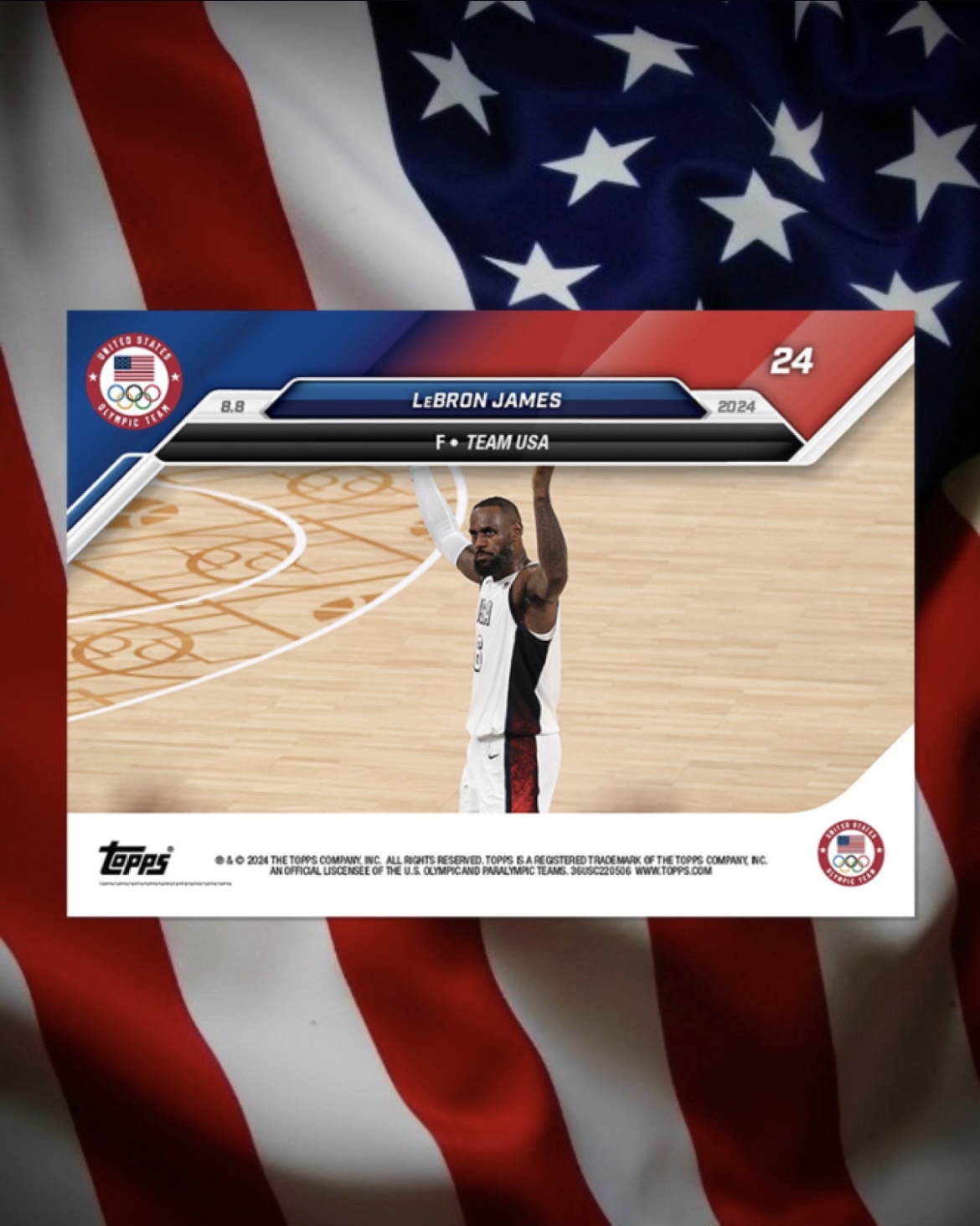 【現貨】TOPPS NOW x 2024 Olympic LeBron James 詹皇 奧運限定 紀念卡 簽名 限量卡