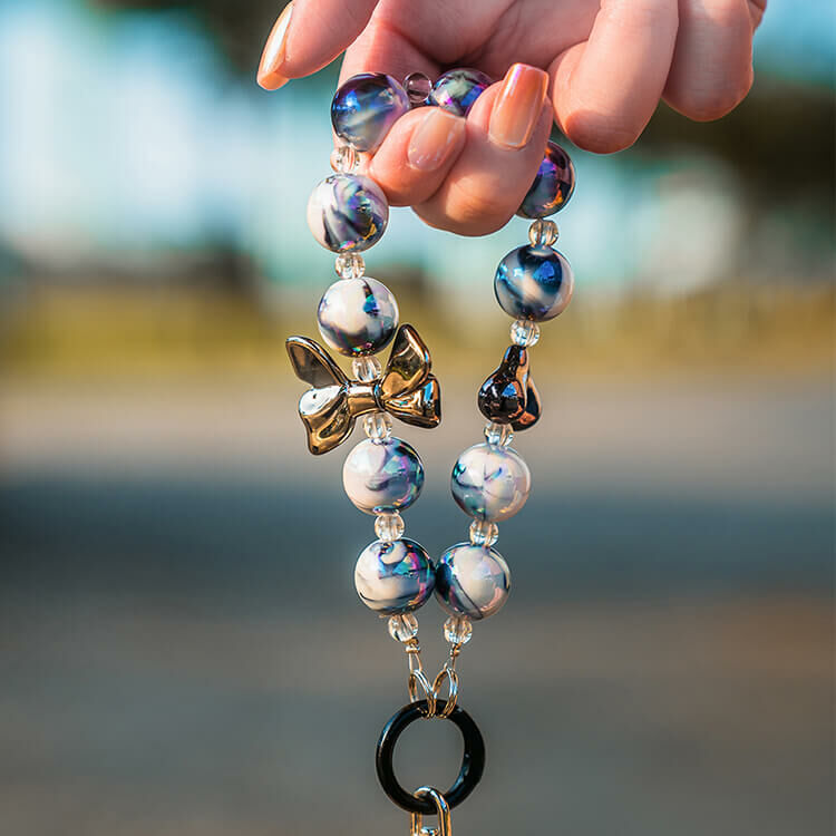 黑糖拿鐵珠珠 手腕繩 短掛繩  串珠掛繩 包包掛飾