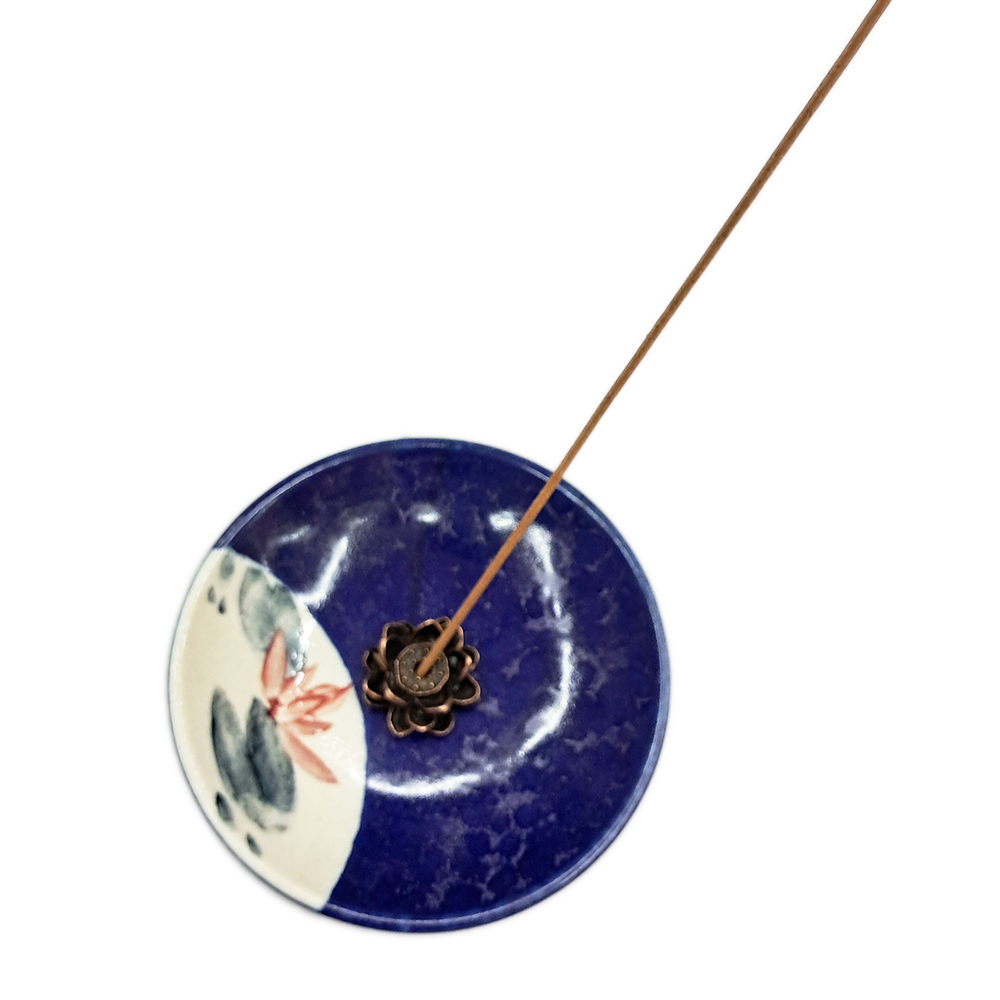 蓮花香插+蓮花瓷盤【十方】153561