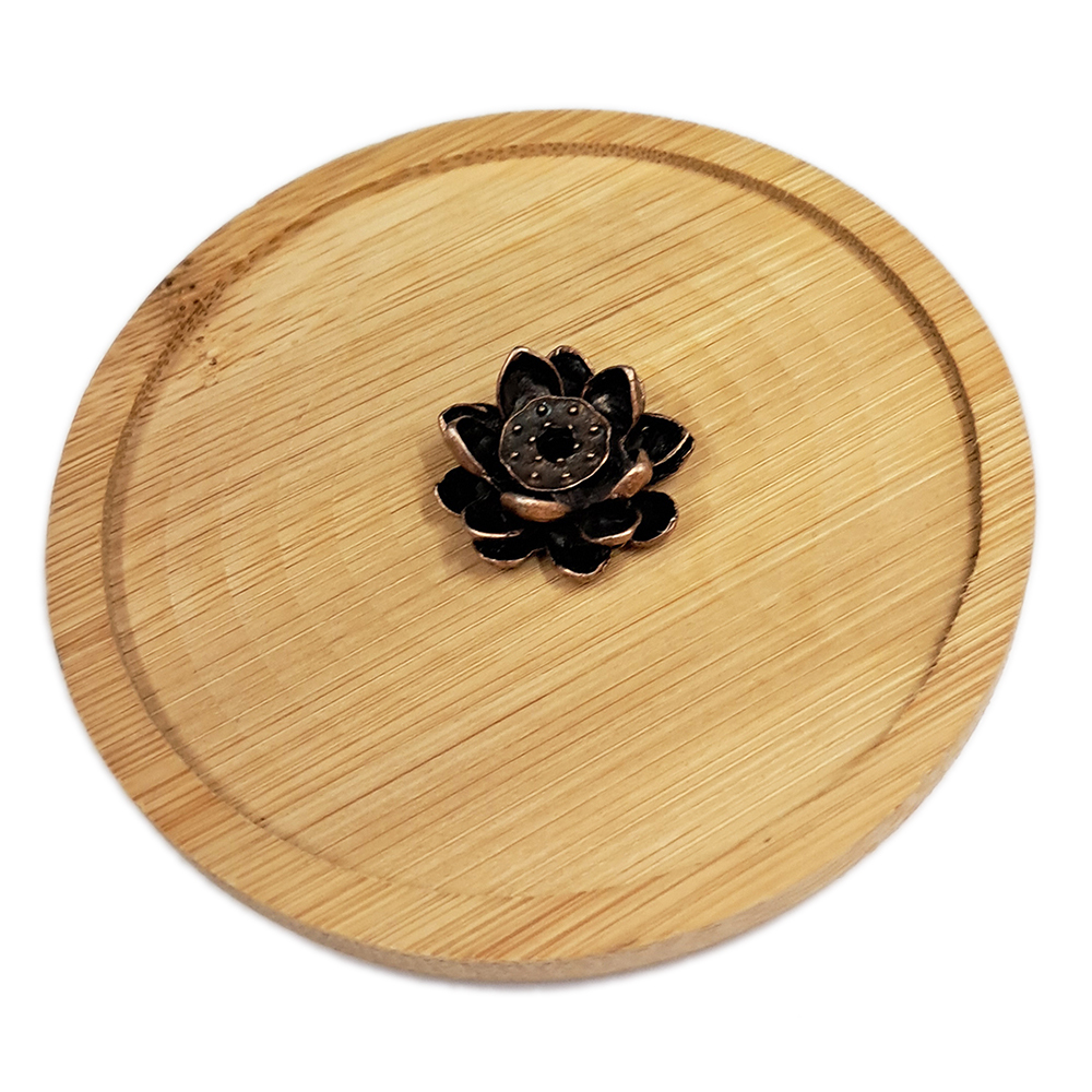 蓮花香插+ 竹盤【十方】153563