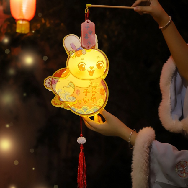 中秋节手提pvc兔子灯笼