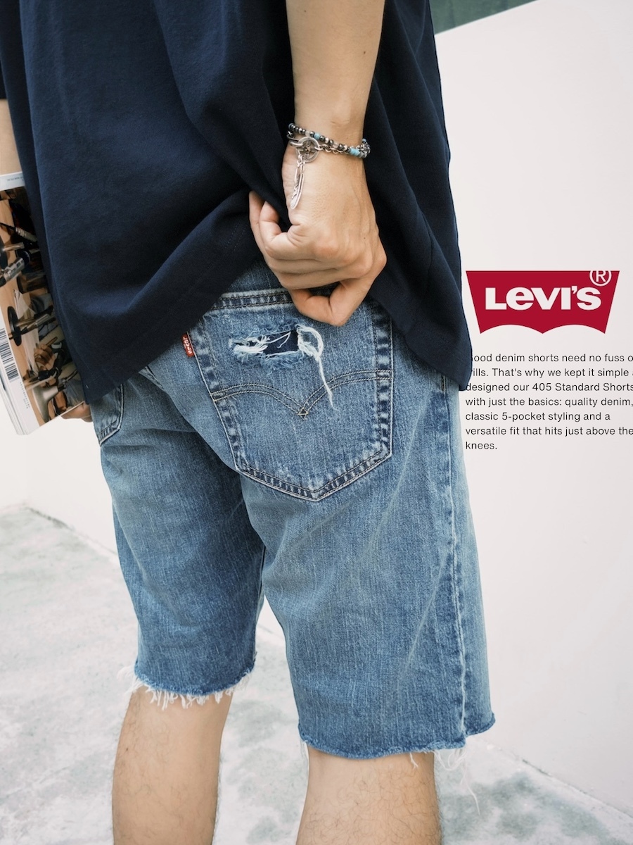 |🔥驚爆價！單件現折$888 |🇺🇸 LEVI'S® 405™ 石洗藍 牛仔短褲