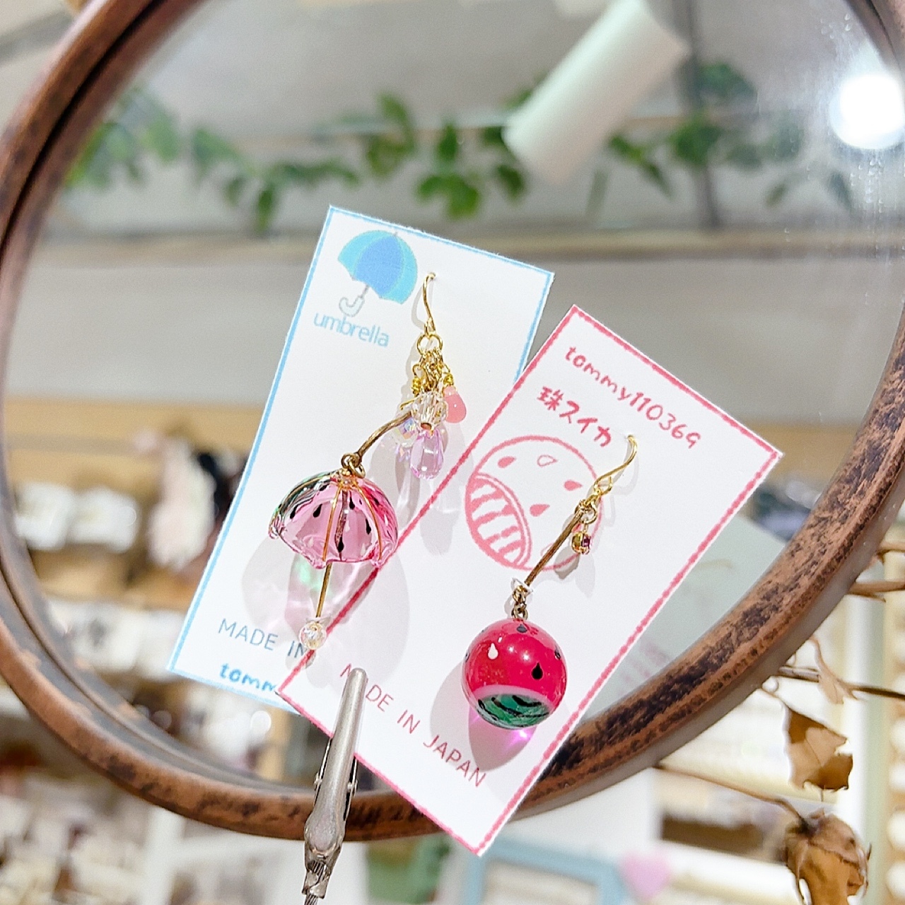 [手作家] 和風櫻花/貓咪/西瓜耳環