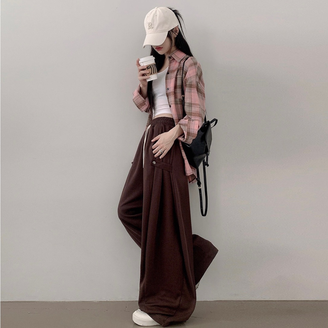 【優惠預訂】韓國側邊啪鈕寬鬆運動長褲（9色）