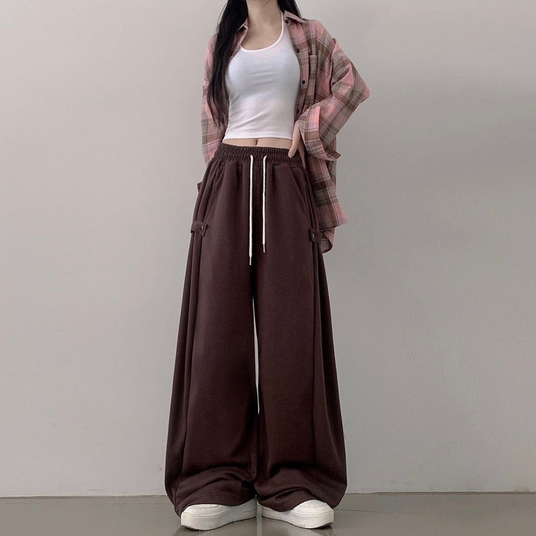 【優惠預訂】韓國側邊啪鈕寬鬆運動長褲（9色）