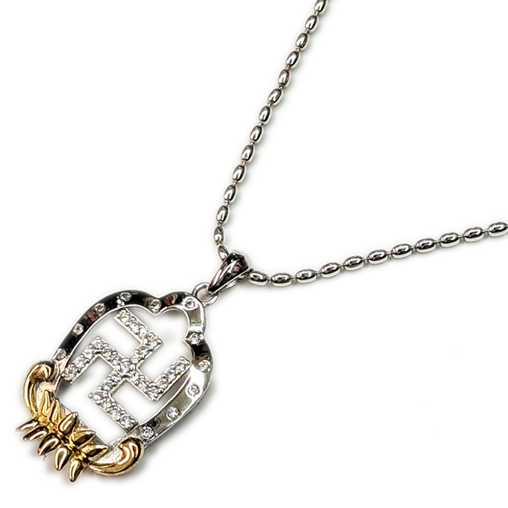 卍佛祖心印鍍黄金莲花+纯银項鍊 【十方】153569