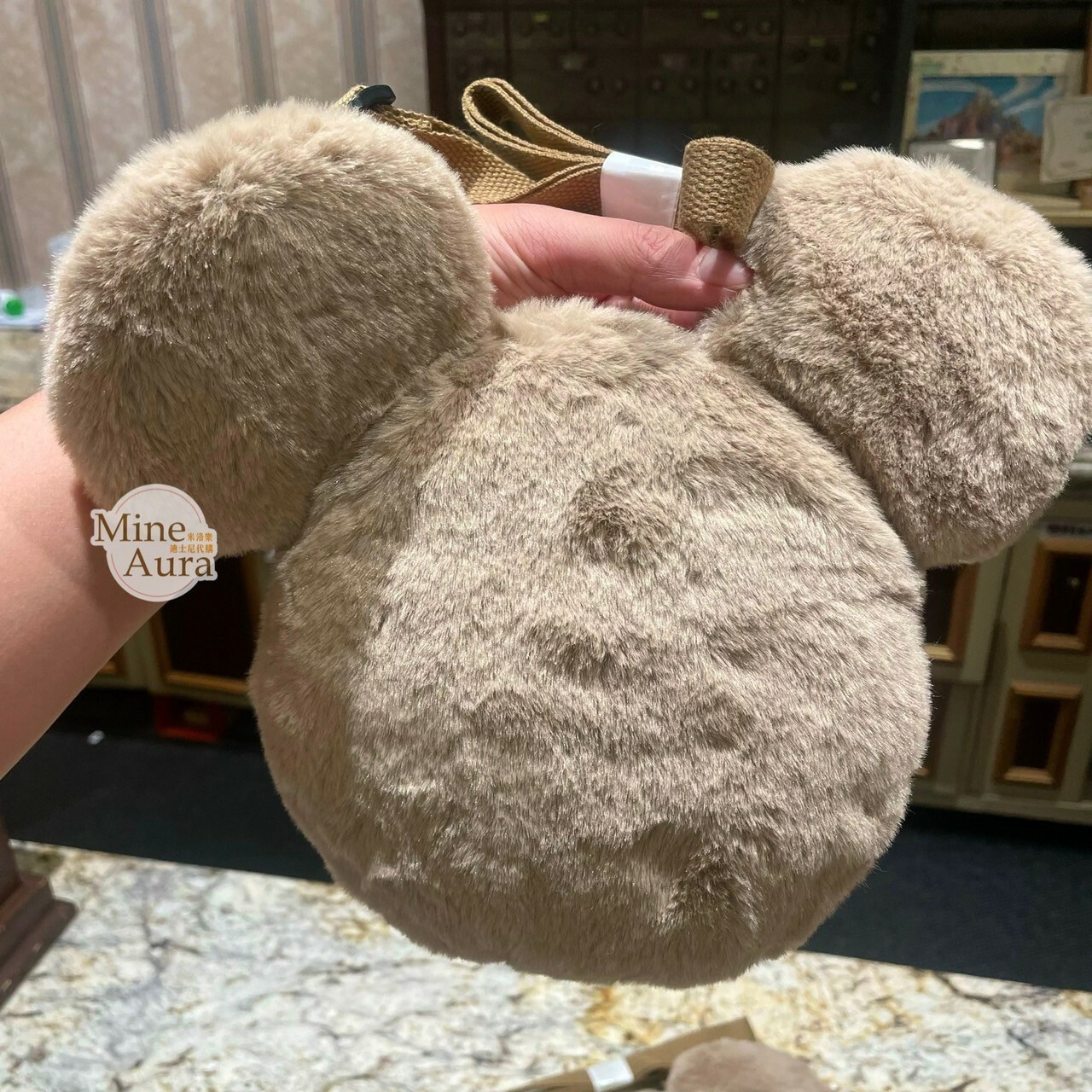 (限時特價) 米奇 Mickey 米奇頭 毛毛 造型 斜背包 -上海迪士尼樂園