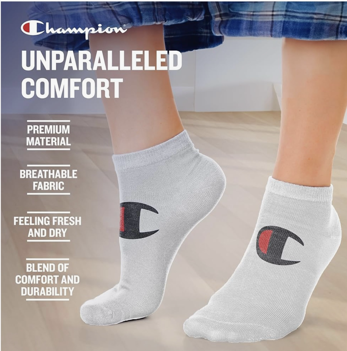 【現貨】 Champion  F081091 中童襪（size9-11有12對）