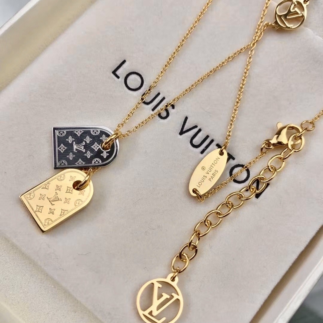 18k 經典老花雙色logo吊牌墜 高奢定製項鍊