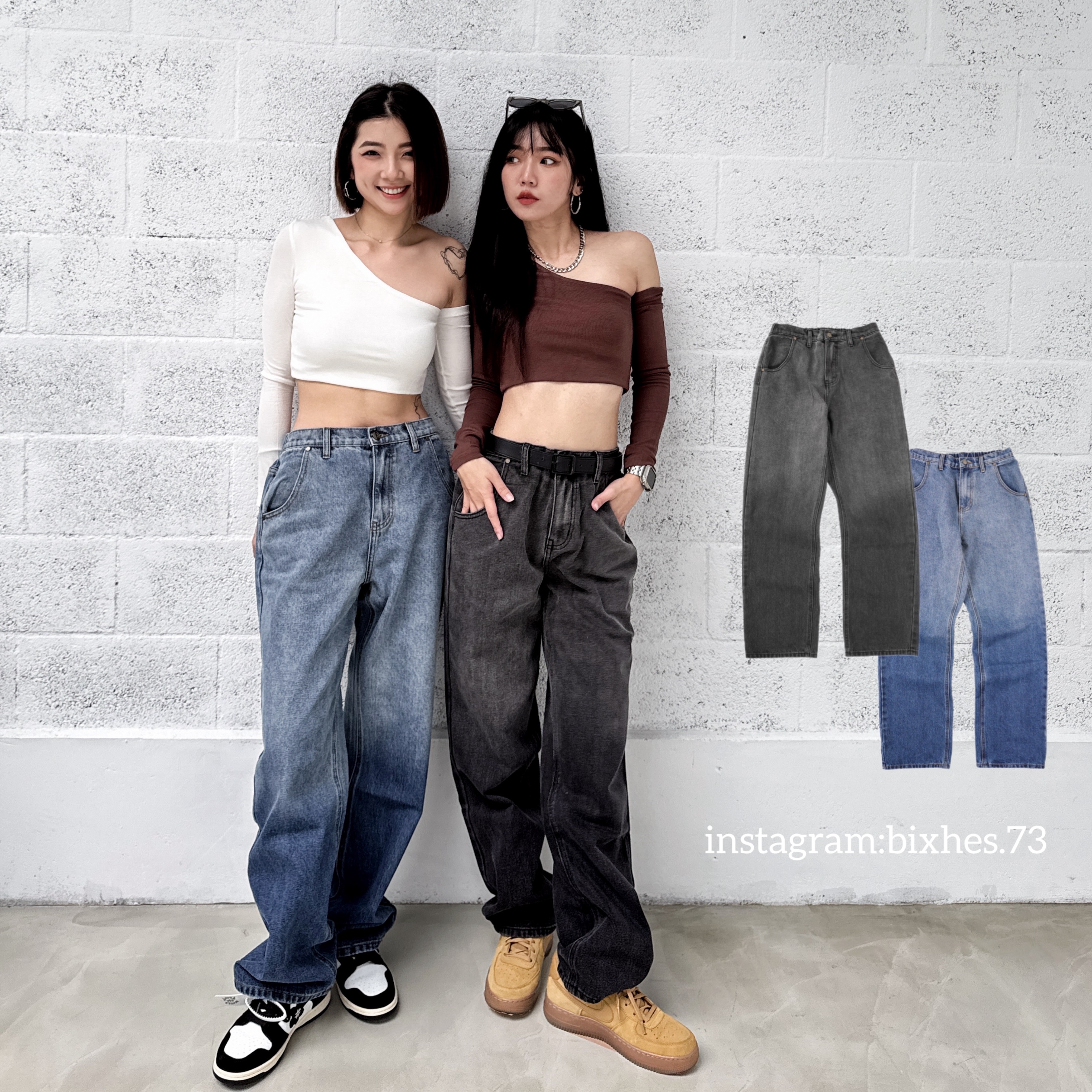 熱賣款！質感重磅水洗闊腿牛仔褲(E00093)