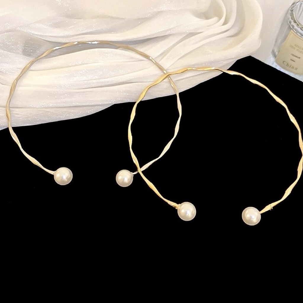 溫柔珍珠波紋 金/銀開口頸圈