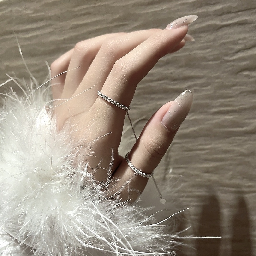 GY s925純銀水鑽”浪漫氛圍感抽拉鏈戒