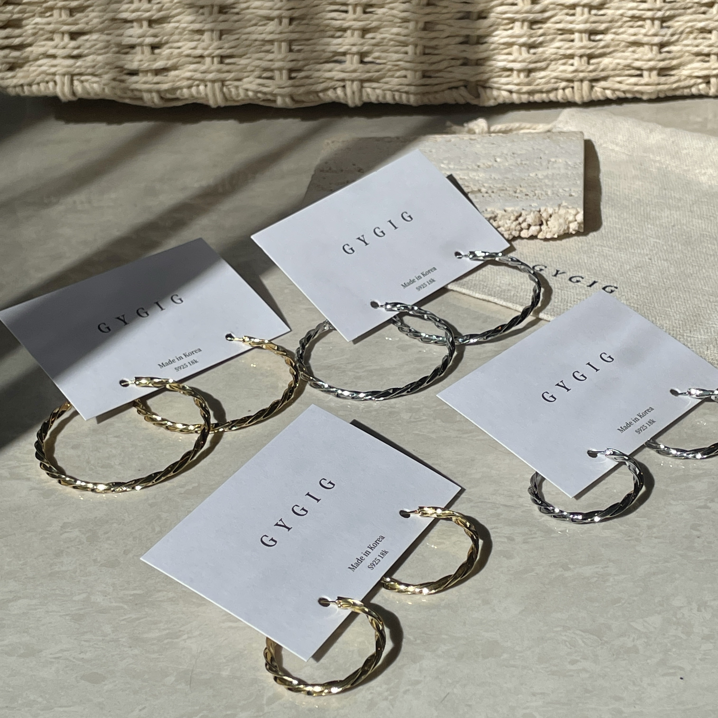 GY 14k細緻纏繞麻花”定製耳釦圈圈全系列