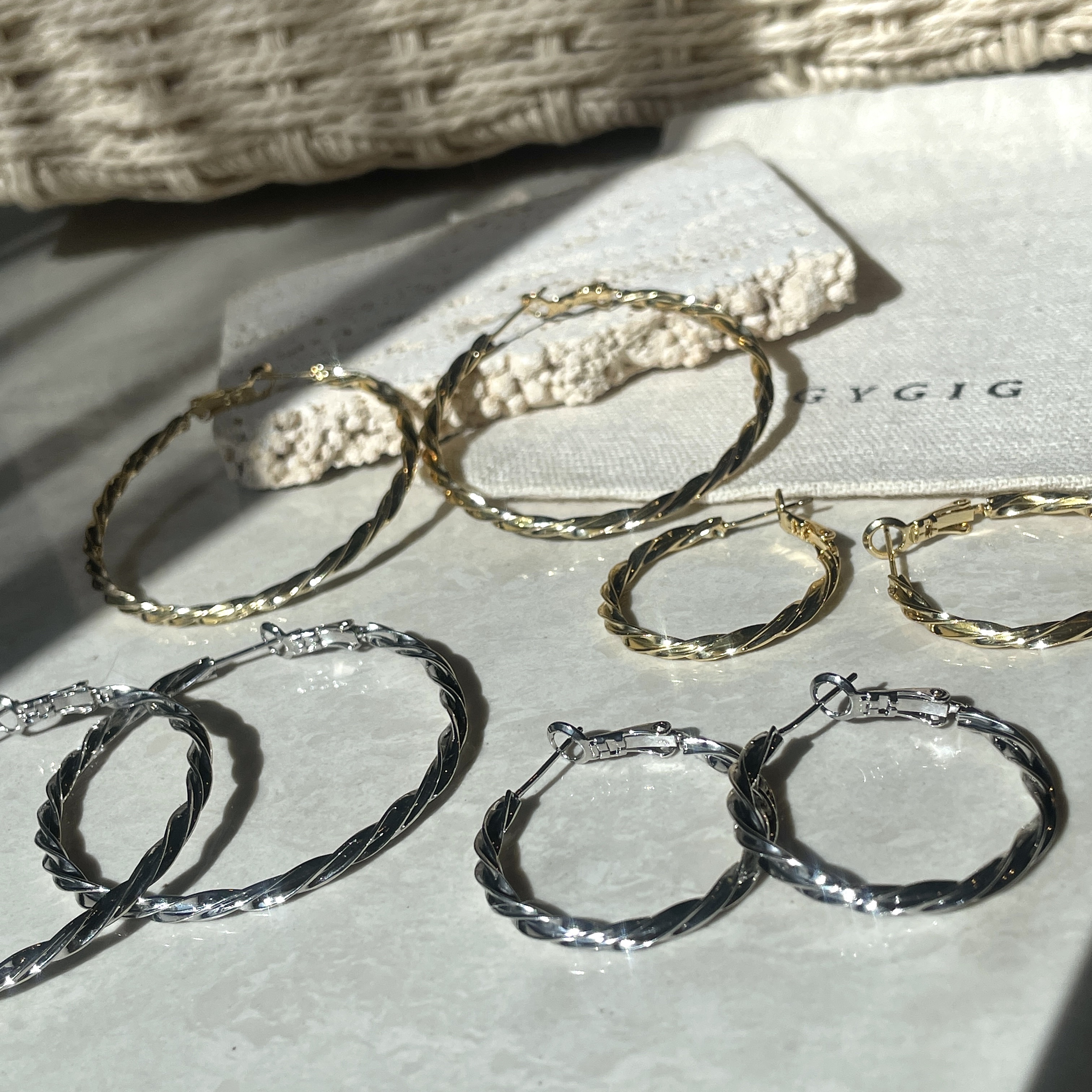 GY 14k細緻纏繞麻花”定製耳釦圈圈全系列