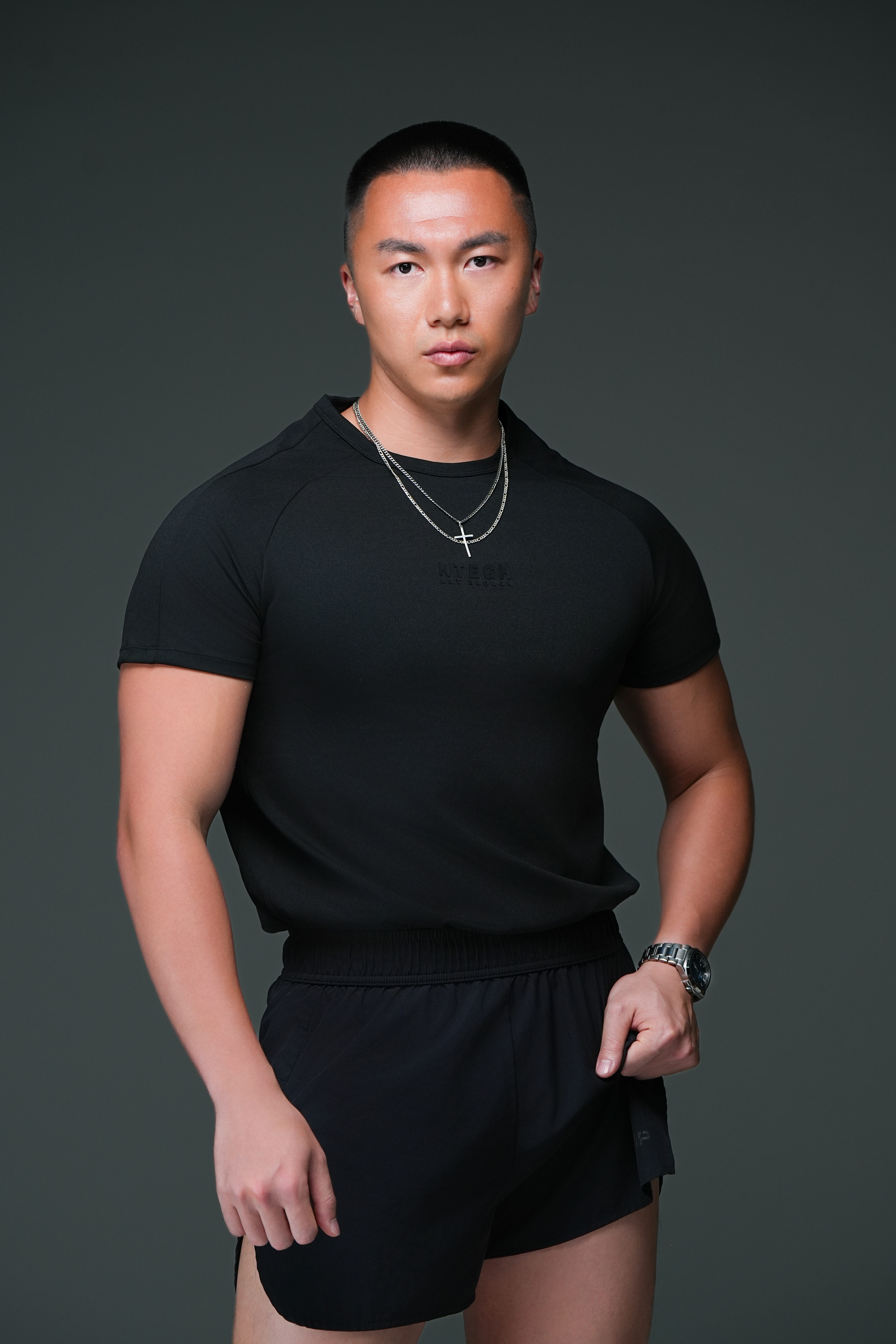 NOT ENOUGH MUSCLE SPORT TEE (BLACK)