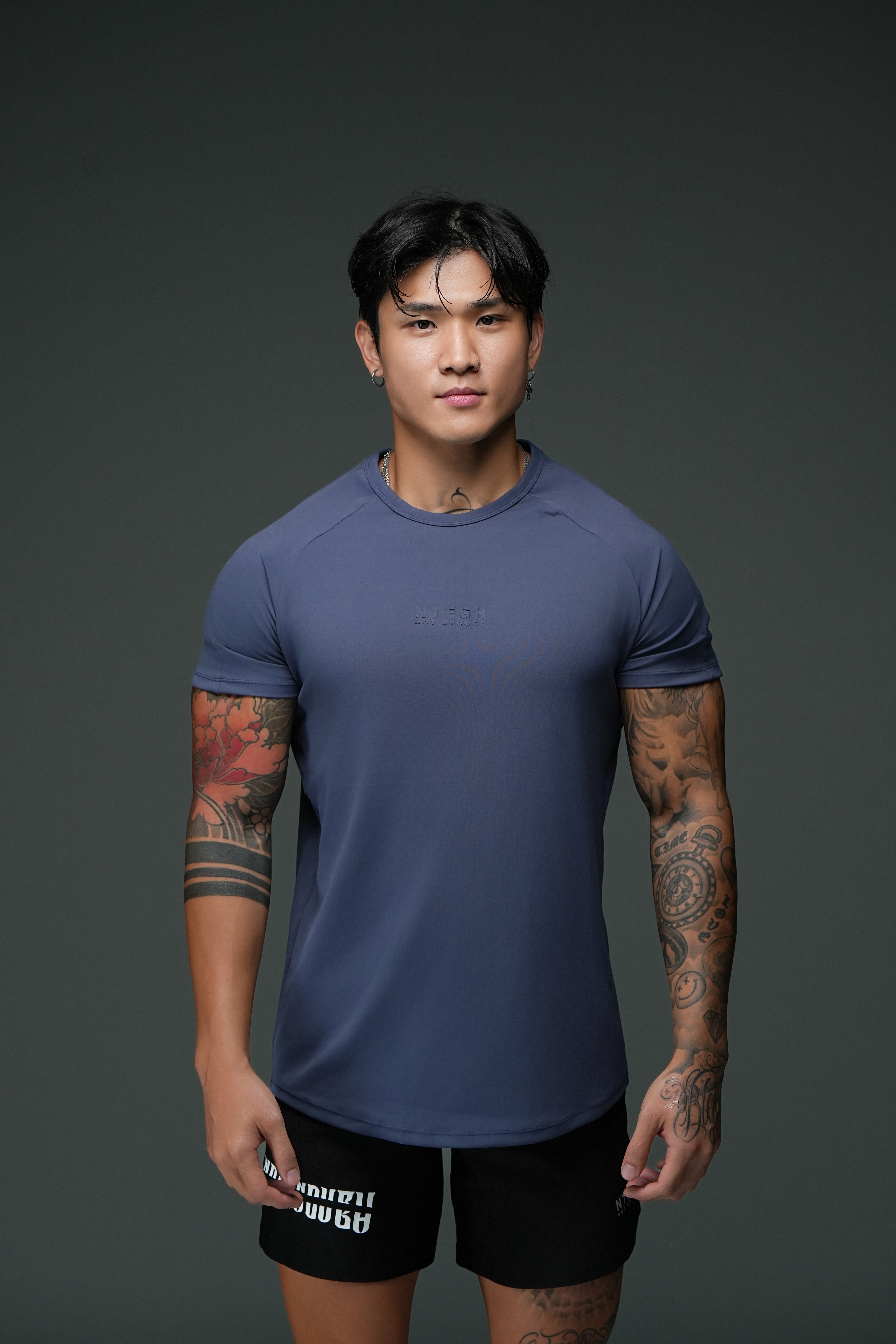 NOT ENOUGH MUSCLE SPORT TEE (DARK BLUE)