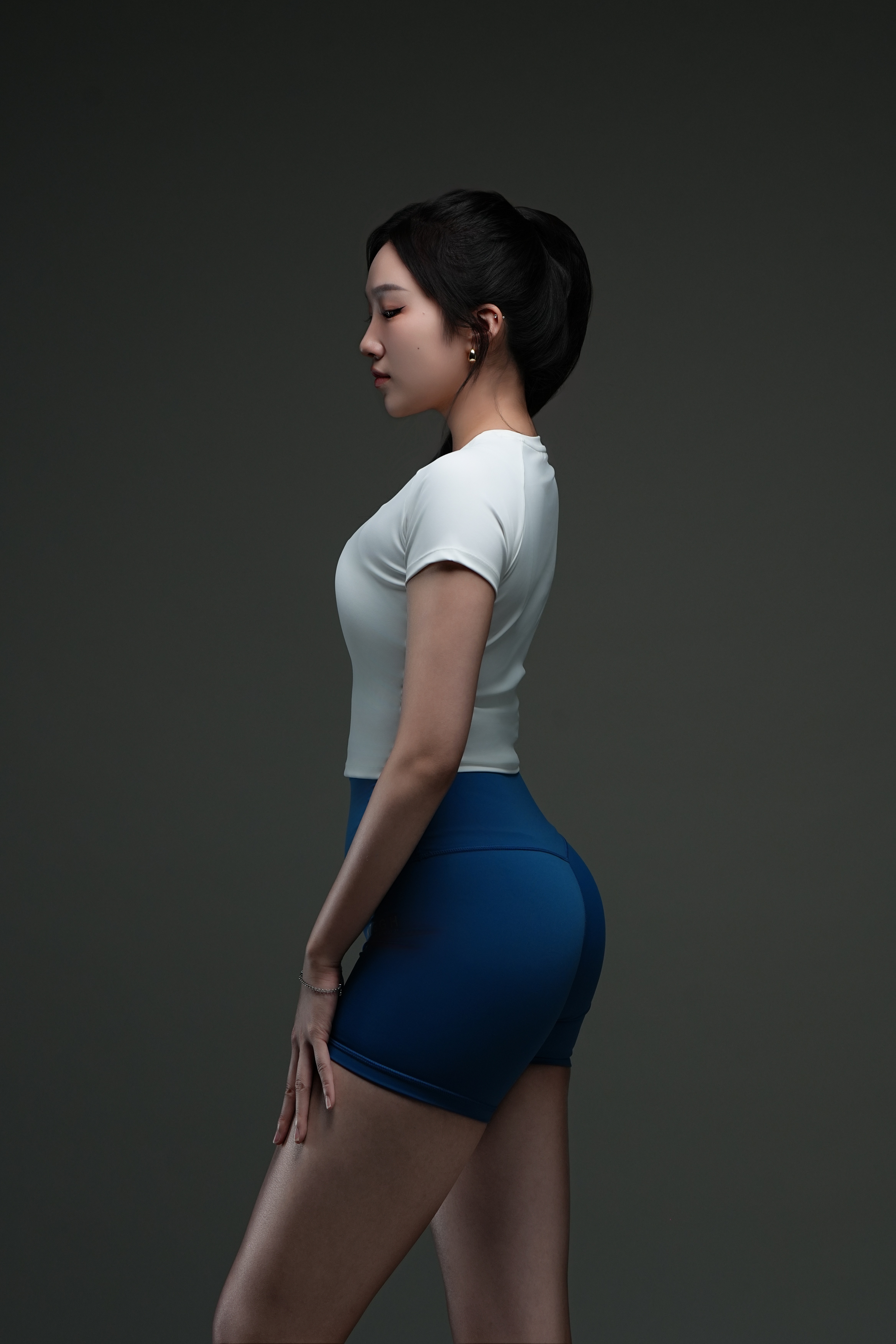 NOT ENOUGH Women Slim Cropped Sport Tee (Absolute White)