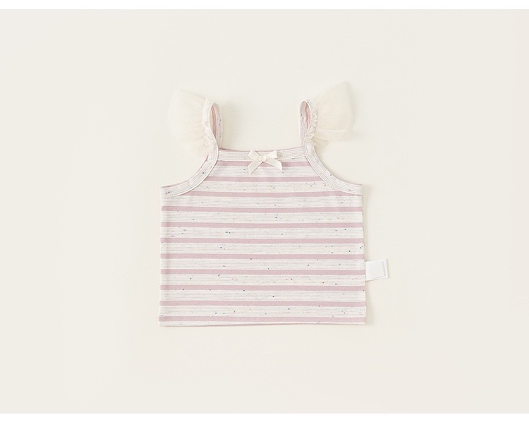三色條紋短版合身背心