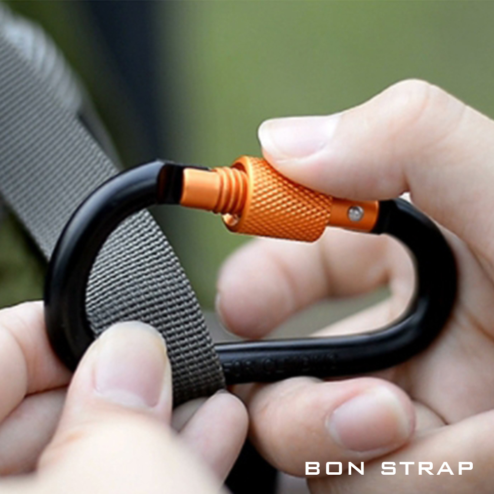 7.5cm D型帶鎖登山扣