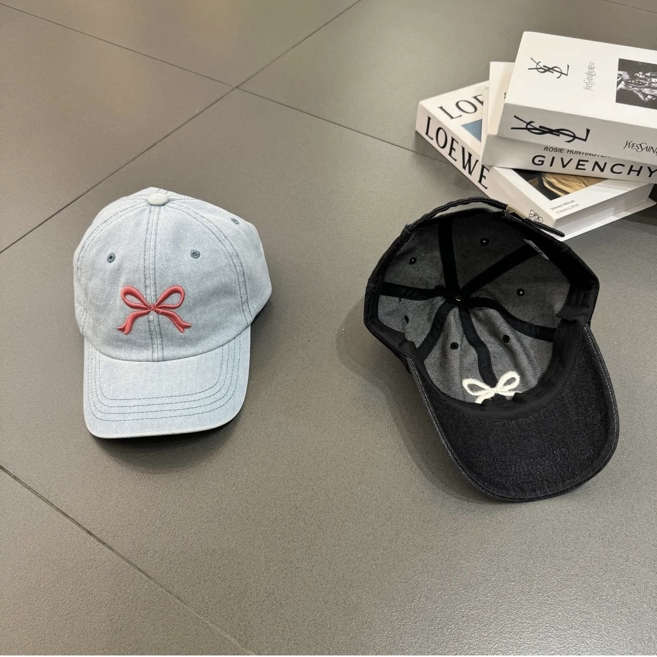 蝴蝶Cap (淺藍）