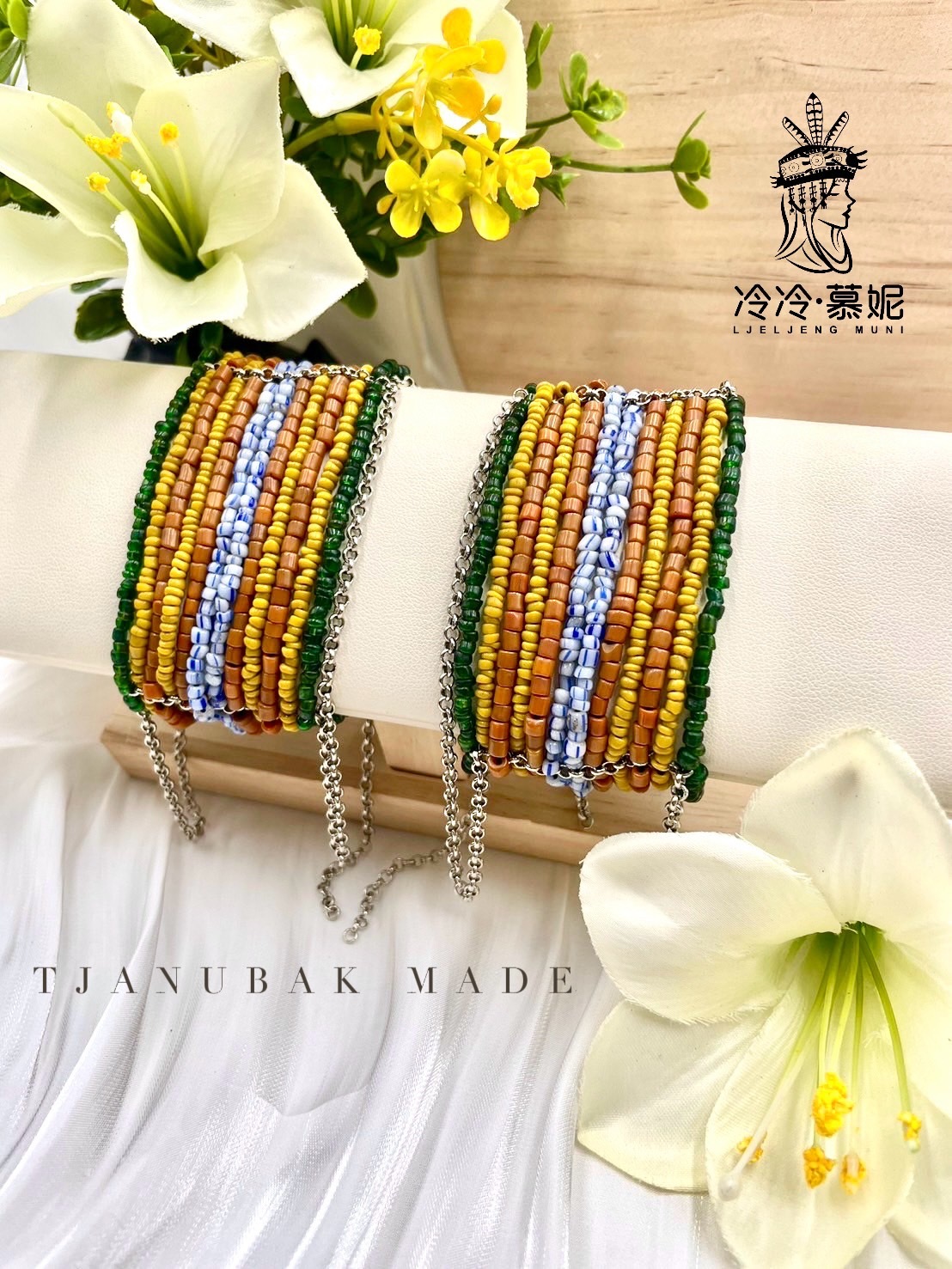 W-No.91貿易古珠十二排手鍊16cm