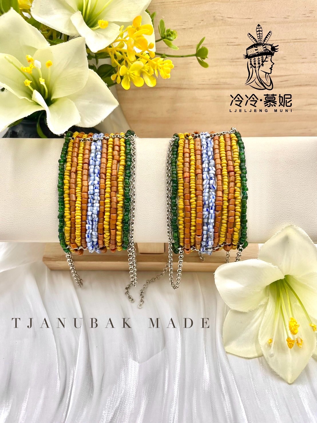 W-No.91貿易古珠十二排手鍊16cm