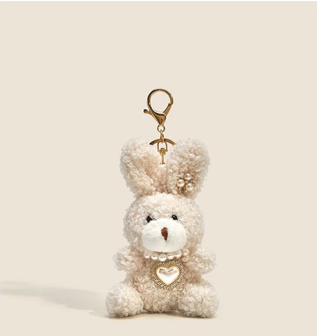 萌萌絨雪兔吊飾-三色現貨