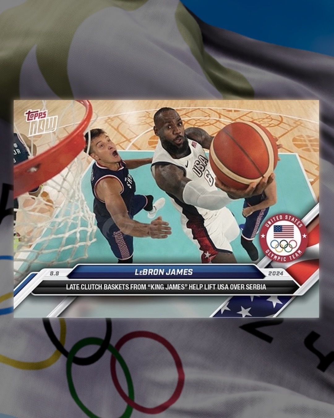 #現貨 TOPPS NOW® x 2024 Olympic LeBron James 奧運限定 勒布郎 詹姆斯 球員卡 珍藏卡