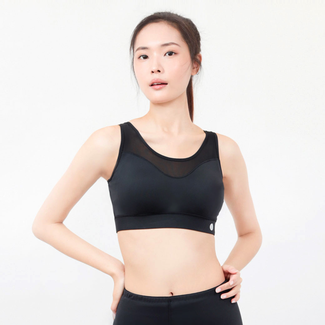 【STAR LACE】矽米子網紗U型三排扣上衣(運動內衣、機能內衣)