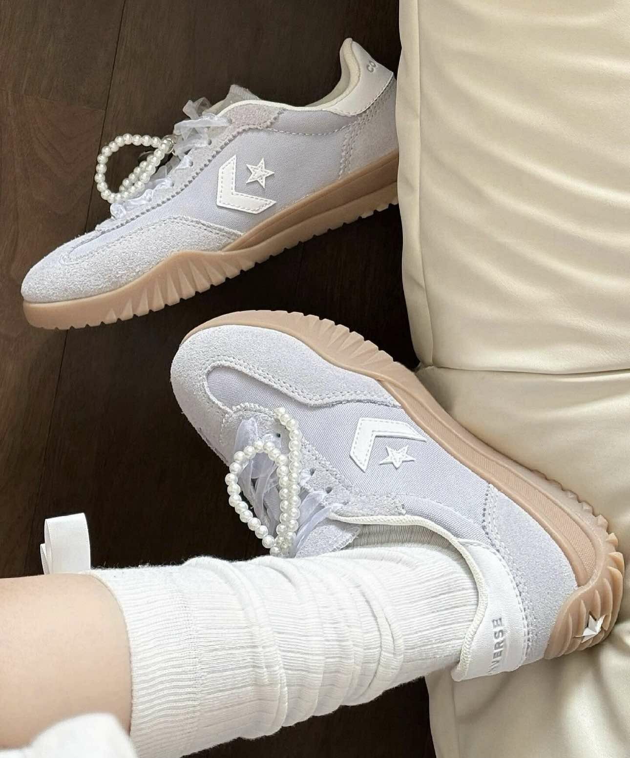 Converse Run Star Trainer 淺灰色 麂皮 焦糖底 復古 德訓鞋